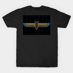 Gold & Blue Egyptian Scarab Mask T-Shirt